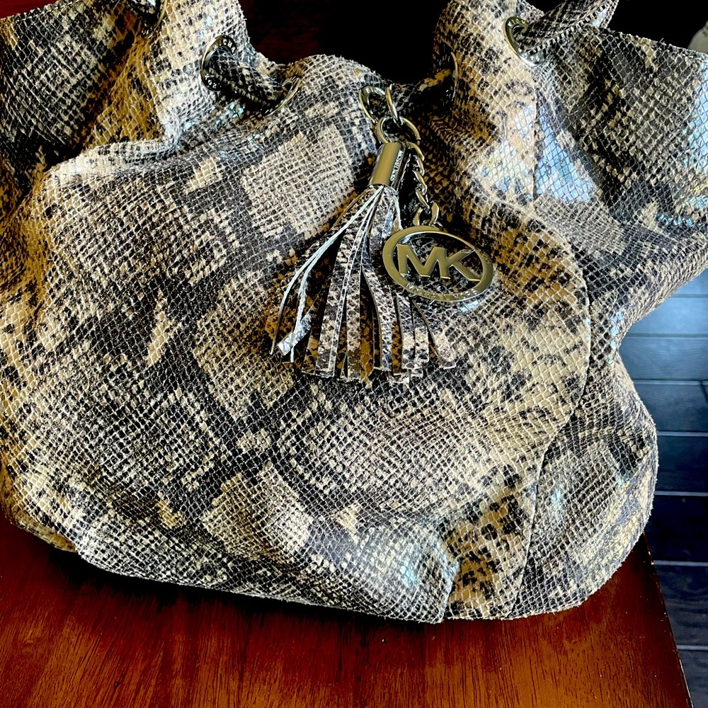 Michael Kors Snakeskin Shoulder Bag.